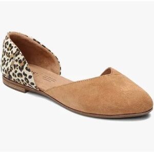 Tom’s Tan and Leopard Print Flats - Size 8
